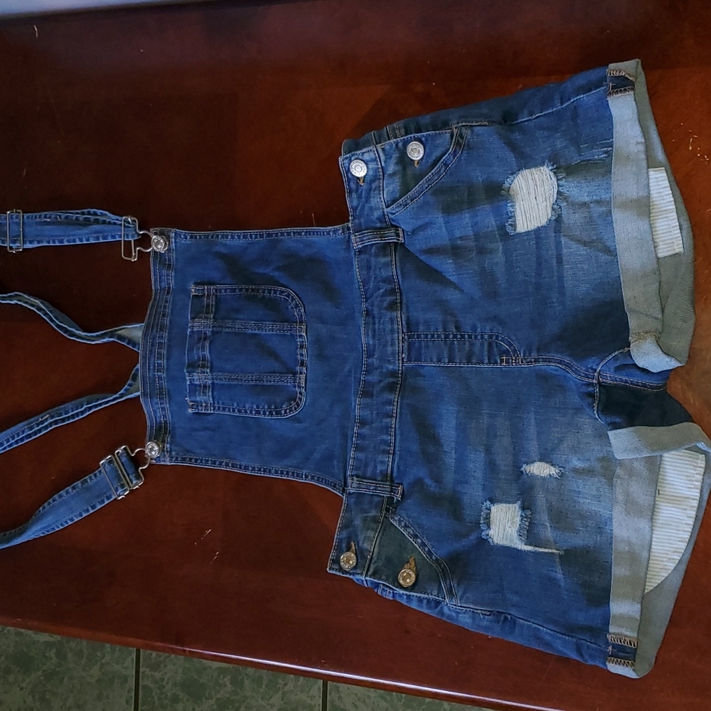 Forever 21 Denim Overall Shorts